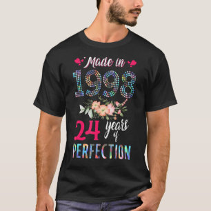 Made In 1998 24 Year Old 24th Floral Birthday Wome T-Shirt