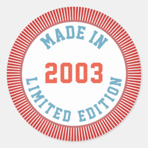 Made in 2003 classic round sticker