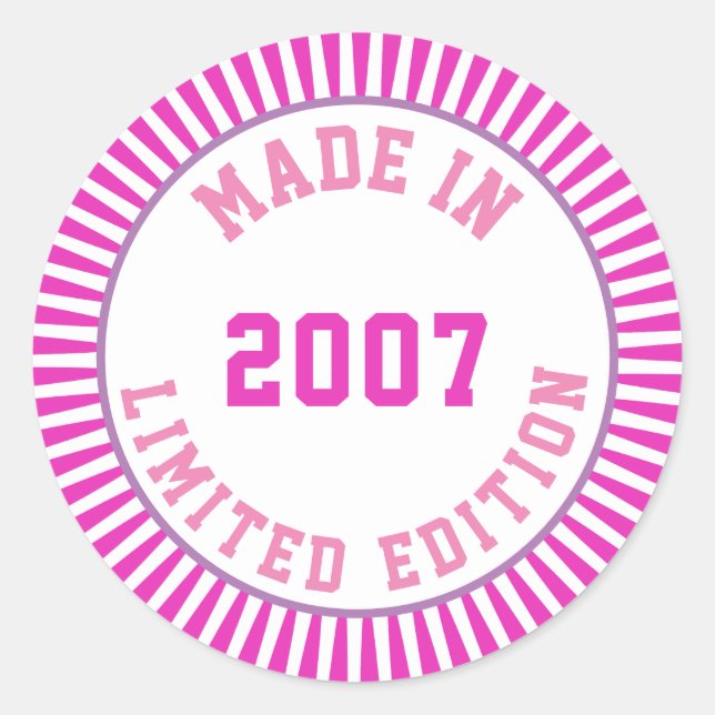 Made in 2007 classic round sticker (Front)