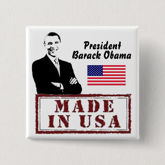Made In America 2 Inch Square Button