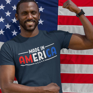 Made in America" 4th of July – Red, White & Blue  Tri-Blend Shirt