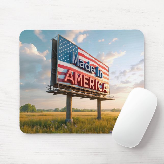 Made In America Billboard In a Country Field Mouse Pad (With Mouse)