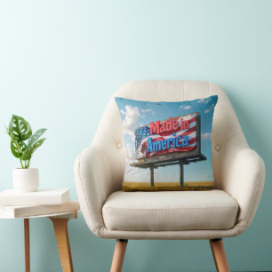 Made In America Billboard Throw Pillow