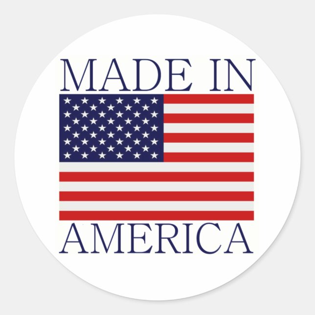 Made in America Classic Round Sticker (Front)