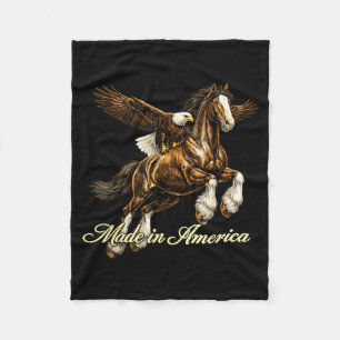 Made in america eagle horse western patriotic prid fleece blanket