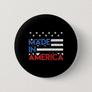 Made In America Pride Cute Born In Usa 4th Of July 2 Inch Round Button