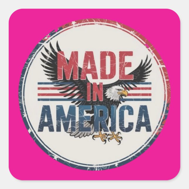 Made in America Square Sticker (Front)