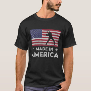 Made In America USA National Flag Softball for Men T-Shirt