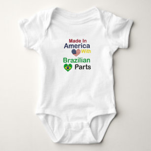 Made In America With Brazilian Parts,baby Gift  Baby Bodysuit