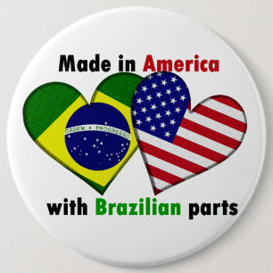 made in america with brazilin parts 6 inch round button