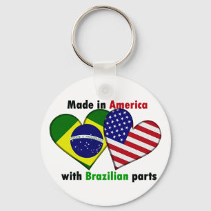 made in america with brazilin parts keychain