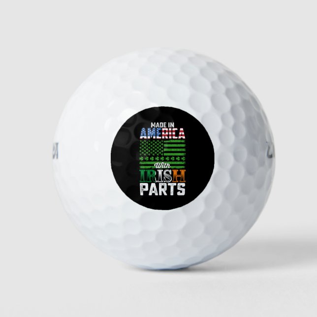 Made in America with Irish Parts St Patrick's Day Golf Balls (Front)