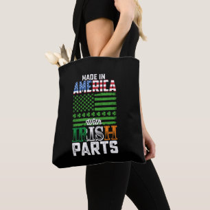 Made in America with Irish Parts St Patrick's Day Tote Bag