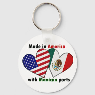 made in america with mexican parts keychain