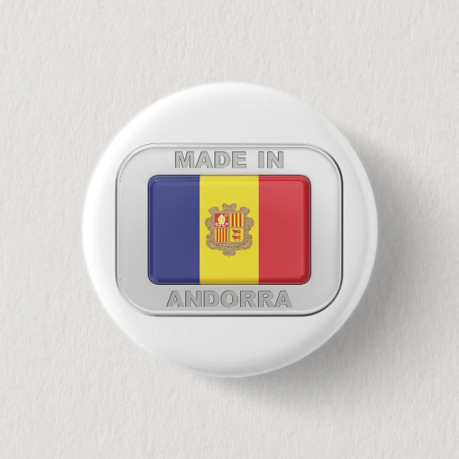 Made in Andorra 1 Inch Round Button (Front)