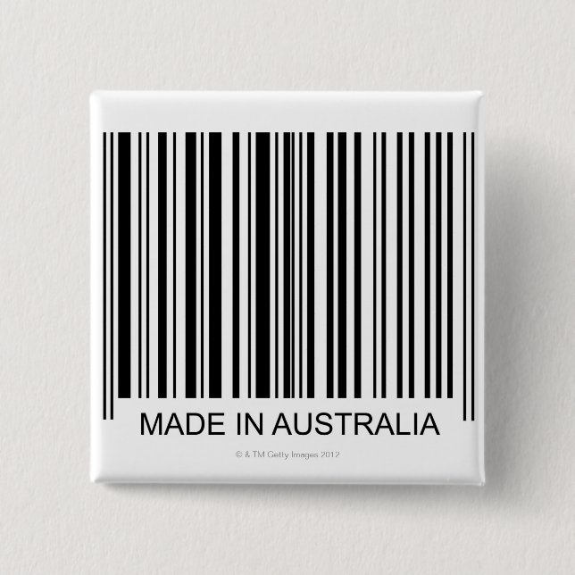 Made in Australia 2 Inch Square Button (Front)