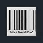 Made in Australia 2 Inch Square Button<br><div class="desc">Made in Australia barcode for a fictitious product | David Freund | AssetID: 136615779</div>