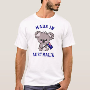 Made In Australia: Koala Holding Australian Flag T-Shirt