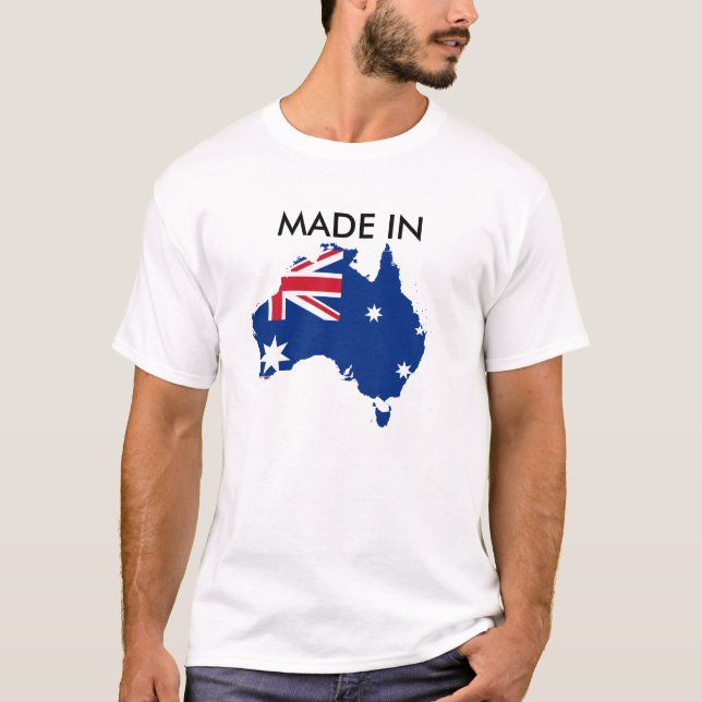 Made in Australia Shirt Born and Raised Aussie (Front)