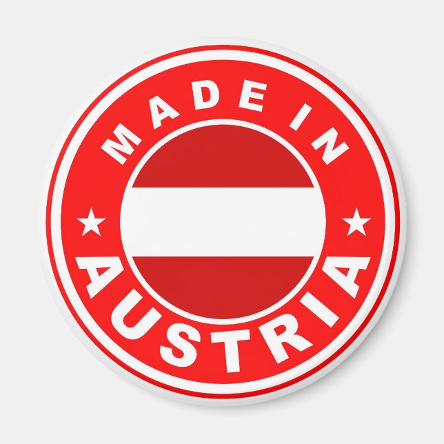 made in austria country flag label magnet (Front)