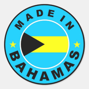 made in bahamas country flag label round stamp