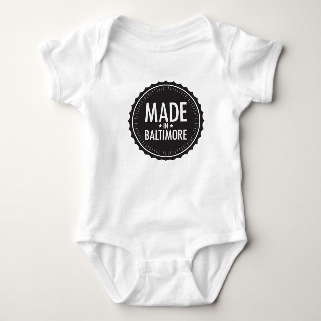 Made in Baltimore baby bodysuit (Front)