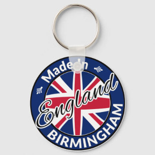 Made in Birmingham England Union Jack Flag Keychain