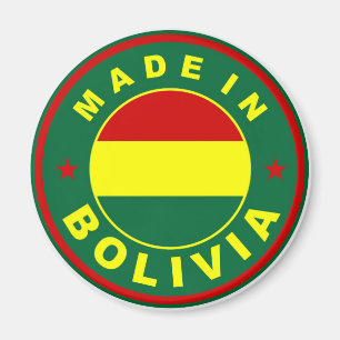 made in bolivia country flag label stamp magnet