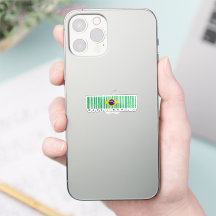 Made in Brazil Barcode Flag Sticker