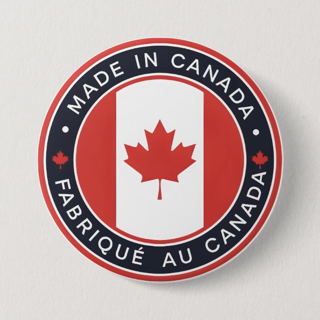 Made in Canada 3 Inch Round Button (Front)