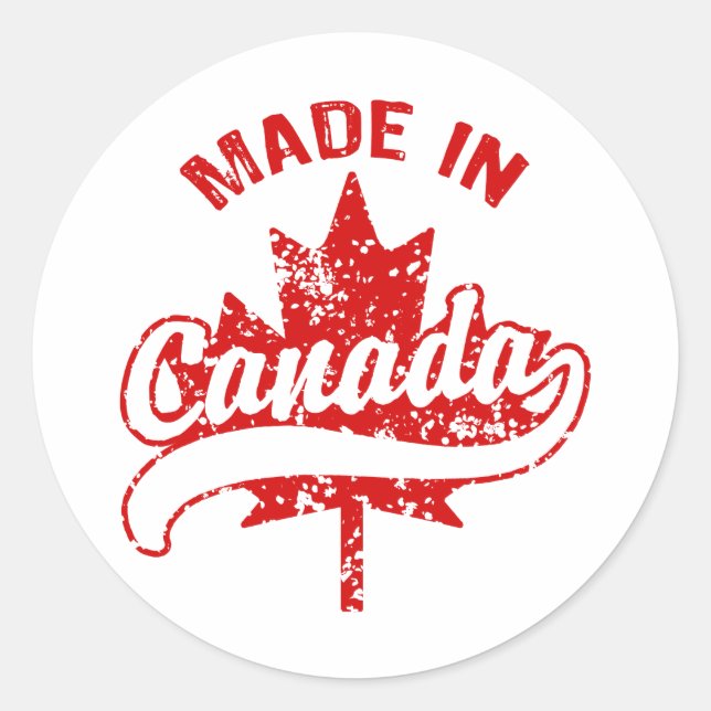 Made In Canada Classic Round Sticker (Front)