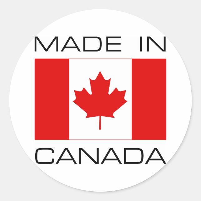 Made In Canada Classic Round Sticker (Front)