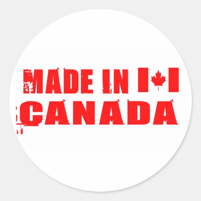 Made in Canada Classic Round Sticker (Front)