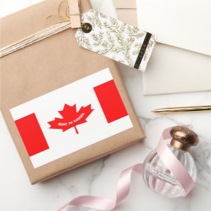 Made in Canada Stickers with Canadian flag