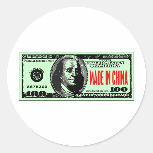 MADE IN CHINA CLASSIC ROUND STICKER (Front)