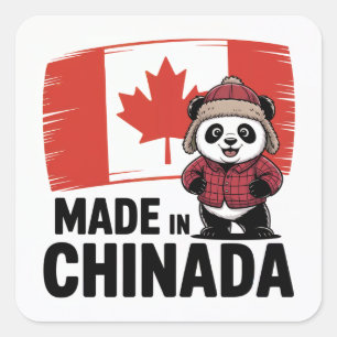 Made in Chinada Panda – Chinese Canadian Square Sticker