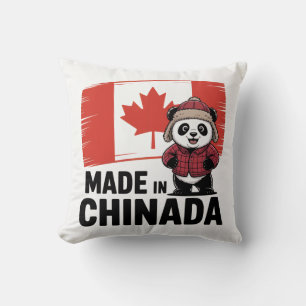 Made in Chinada Panda – Chinese Canadian Throw Pillow