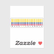 Made in Colombia Barcode Flag Sticker
