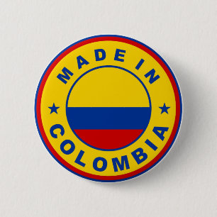 made in colombia country flag product label round 2 inch round button