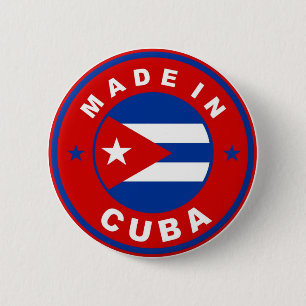 made in cuba country flag product label round 2 inch round button