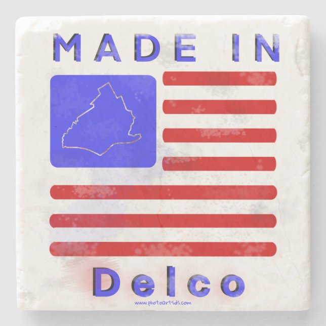 Made in Delco Stone Coaster (Front)