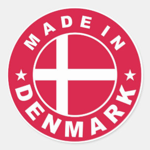 made in denmark country flag label round stamp