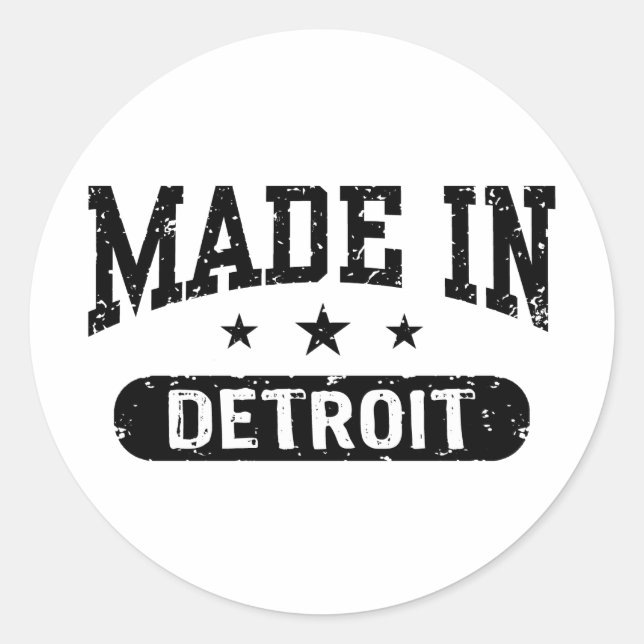 Made In Detroit Classic Round Sticker (Front)