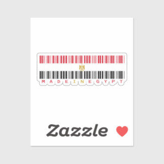 Made in Egypt Barcode Flag Sticker