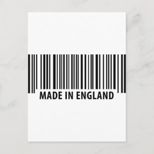 made in england bar code barcode postcard