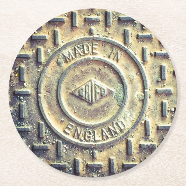 Made in England  Round Paper Coaster (Front)