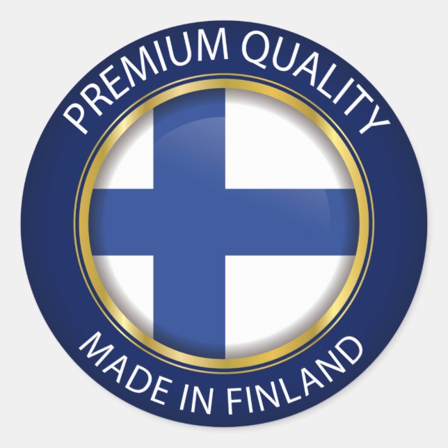 Made in Finland, Finnish Flag Classic Round Sticker (Front)
