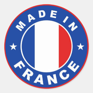 made in france country flag label round stamp