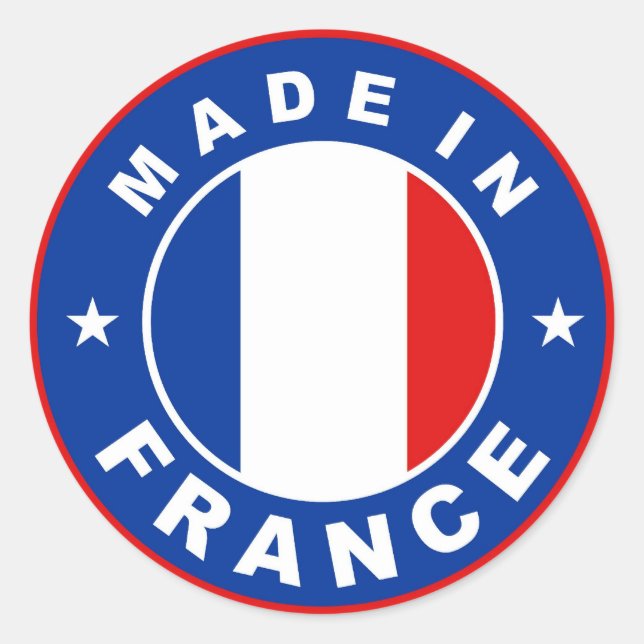 made in france country flag label round stamp (Front)