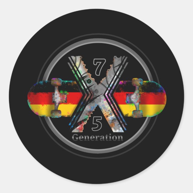 Made in Germany 1975 Classic Round Sticker (Front)